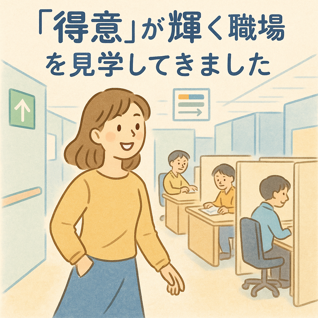 職場見学をしているイラスト